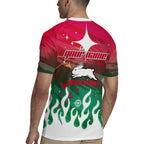 Personalized South Sydney Rabbitohs Rugby Jersey Y2K Grunge Aesthetic With Cyber Flames and Starburst Graphics