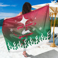 Personalized South Sydney Rabbitohs Sarong Y2K Grunge Aesthetic With Cyber Flames and Starburst Graphics