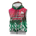 Personalized South Sydney Rabbitohs Sleeveless Zip Hoodie Y2K Grunge Aesthetic With Cyber Flames and Starburst Graphics