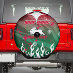 Personalized South Sydney Rabbitohs Spare Tire Cover Y2K Grunge Aesthetic With Cyber Flames and Starburst Graphics