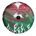 Personalized South Sydney Rabbitohs Spare Tire Cover Y2K Grunge Aesthetic With Cyber Flames and Starburst Graphics