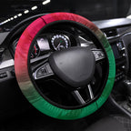South Sydney Rabbitohs Steering Wheel Cover Y2K Grunge Aesthetic With Cyber Flames and Starburst Graphics