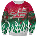 Personalized South Sydney Rabbitohs Sweatshirt Y2K Grunge Aesthetic With Cyber Flames and Starburst Graphics