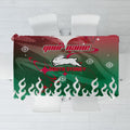 Personalized South Sydney Rabbitohs Tablecloth Y2K Grunge Aesthetic With Cyber Flames and Starburst Graphics