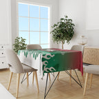 Personalized South Sydney Rabbitohs Tablecloth Y2K Grunge Aesthetic With Cyber Flames and Starburst Graphics