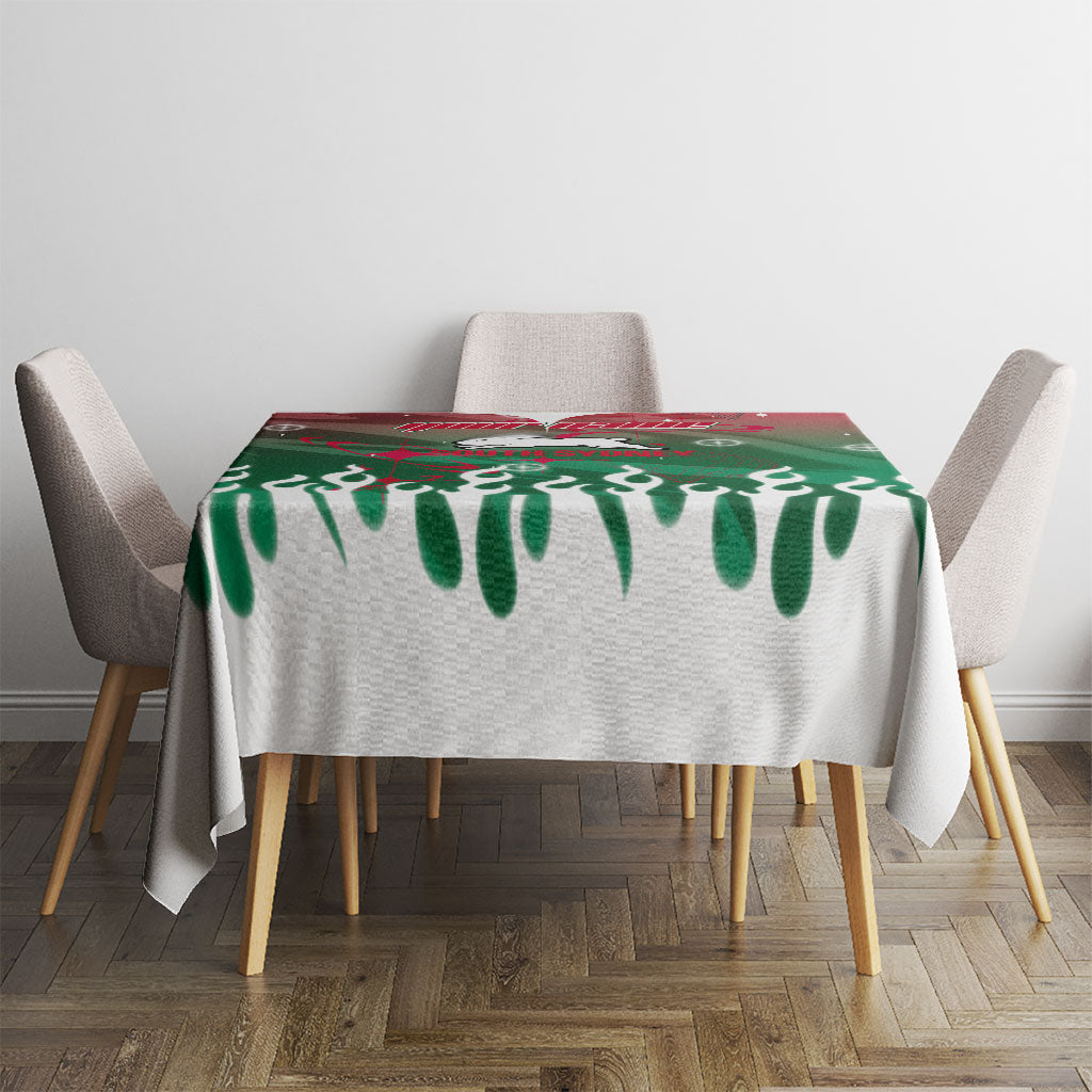 Personalized South Sydney Rabbitohs Tablecloth Y2K Grunge Aesthetic With Cyber Flames and Starburst Graphics