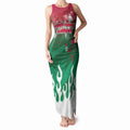 Personalized South Sydney Rabbitohs Tank Maxi Dress Y2K Grunge Aesthetic With Cyber Flames and Starburst Graphics