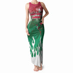 Personalized South Sydney Rabbitohs Tank Maxi Dress Y2K Grunge Aesthetic With Cyber Flames and Starburst Graphics