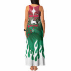 Personalized South Sydney Rabbitohs Tank Maxi Dress Y2K Grunge Aesthetic With Cyber Flames and Starburst Graphics