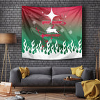 Personalized South Sydney Rabbitohs Tapestry Y2K Grunge Aesthetic With Cyber Flames and Starburst Graphics