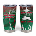 Personalized South Sydney Rabbitohs Tumbler Cup Y2K Grunge Aesthetic With Cyber Flames and Starburst Graphics