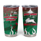 Personalized South Sydney Rabbitohs Tumbler Cup Y2K Grunge Aesthetic With Cyber Flames and Starburst Graphics