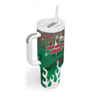 Personalized South Sydney Rabbitohs Tumbler With Handle Y2K Grunge Aesthetic With Cyber Flames and Starburst Graphics