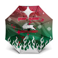 Personalized South Sydney Rabbitohs Umbrella Y2K Grunge Aesthetic With Cyber Flames and Starburst Graphics