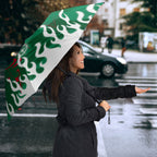 Personalized South Sydney Rabbitohs Umbrella Y2K Grunge Aesthetic With Cyber Flames and Starburst Graphics