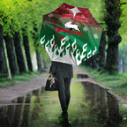 Personalized South Sydney Rabbitohs Umbrella Y2K Grunge Aesthetic With Cyber Flames and Starburst Graphics