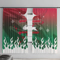 Personalized South Sydney Rabbitohs Window Curtain Y2K Grunge Aesthetic With Cyber Flames and Starburst Graphics
