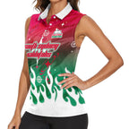 Personalized South Sydney Rabbitohs Women Sleeveless Polo Shirt Y2K Grunge Aesthetic With Cyber Flames and Starburst Graphics
