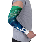 Personalized Canberra Raiders Arm Sleeves Y2K Grunge Aesthetic With Cyber Flames and Starburst Graphics