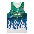 Personalized Canberra Raiders Basketball Jersey Y2K Grunge Aesthetic With Cyber Flames and Starburst Graphics