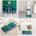 Personalized Canberra Raiders Bathroom Set Y2K Grunge Aesthetic With Cyber Flames and Starburst Graphics