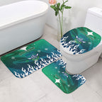 Personalized Canberra Raiders Bathroom Set Y2K Grunge Aesthetic With Cyber Flames and Starburst Graphics
