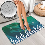 Personalized Canberra Raiders Bathroom Set Y2K Grunge Aesthetic With Cyber Flames and Starburst Graphics
