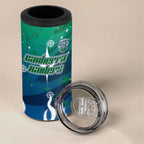 Personalized Canberra Raiders 4 in 1 Can Cooler Tumbler Y2K Grunge Aesthetic With Cyber Flames and Starburst Graphics