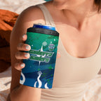Personalized Canberra Raiders 4 in 1 Can Cooler Tumbler Y2K Grunge Aesthetic With Cyber Flames and Starburst Graphics