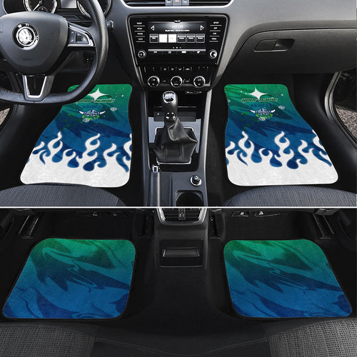 Personalized Canberra Raiders Car Mats Y2K Grunge Aesthetic With Cyber Flames and Starburst Graphics
