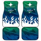 Personalized Canberra Raiders Car Mats Y2K Grunge Aesthetic With Cyber Flames and Starburst Graphics