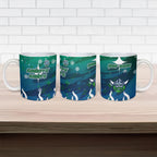 Personalized Canberra Raiders Ceramic Mug Y2K Grunge Aesthetic With Cyber Flames and Starburst Graphics