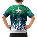 Personalized Canberra Raiders Hawaiian Shirt Y2K Grunge Aesthetic With Cyber Flames and Starburst Graphics