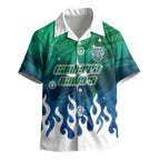 Personalized Canberra Raiders Kid Hawaiian Shirt Y2K Grunge Aesthetic With Cyber Flames and Starburst Graphics