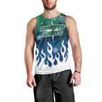 Personalized Canberra Raiders Men Tank Top Y2K Grunge Aesthetic With Cyber Flames and Starburst Graphics