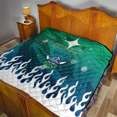 Personalized Canberra Raiders Quilt Y2K Grunge Aesthetic With Cyber Flames and Starburst Graphics