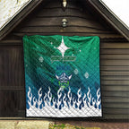Personalized Canberra Raiders Quilt Y2K Grunge Aesthetic With Cyber Flames and Starburst Graphics