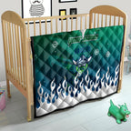 Personalized Canberra Raiders Quilt Y2K Grunge Aesthetic With Cyber Flames and Starburst Graphics