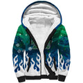 Personalized Canberra Raiders Sherpa Hoodie Y2K Grunge Aesthetic With Cyber Flames and Starburst Graphics