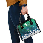 Personalized Canberra Raiders Shoulder Handbag Y2K Grunge Aesthetic With Cyber Flames and Starburst Graphics