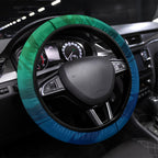 Canberra Raiders Steering Wheel Cover Y2K Grunge Aesthetic With Cyber Flames and Starburst Graphics