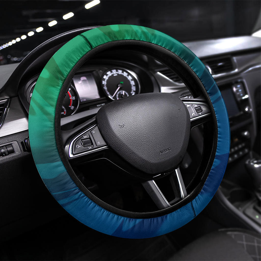 Canberra Raiders Steering Wheel Cover Y2K Grunge Aesthetic With Cyber Flames and Starburst Graphics