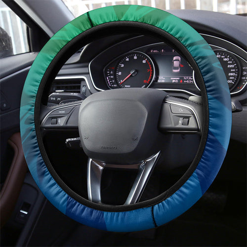 Canberra Raiders Steering Wheel Cover Y2K Grunge Aesthetic With Cyber Flames and Starburst Graphics