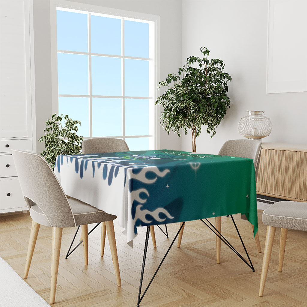 Personalized Canberra Raiders Tablecloth Y2K Grunge Aesthetic With Cyber Flames and Starburst Graphics