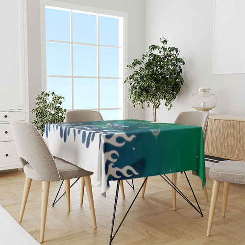 Personalized Canberra Raiders Tablecloth Y2K Grunge Aesthetic With Cyber Flames and Starburst Graphics