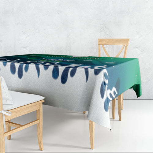 Personalized Canberra Raiders Tablecloth Y2K Grunge Aesthetic With Cyber Flames and Starburst Graphics