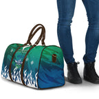 Personalized Canberra Raiders Travel Bag Y2K Grunge Aesthetic With Cyber Flames and Starburst Graphics