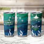 Personalized Canberra Raiders Tumbler Cup Y2K Grunge Aesthetic With Cyber Flames and Starburst Graphics