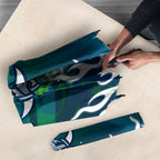 Personalized Canberra Raiders Umbrella Y2K Grunge Aesthetic With Cyber Flames and Starburst Graphics