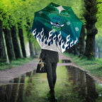 Personalized Canberra Raiders Umbrella Y2K Grunge Aesthetic With Cyber Flames and Starburst Graphics